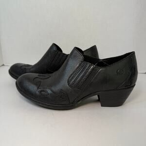 Born Women's Amibeth Western Ankle Booties Leather Boots Black Size 8